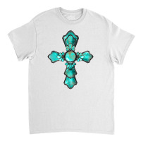 Western Turquoise Gemstone Cross Classic T-shirt | Artistshot