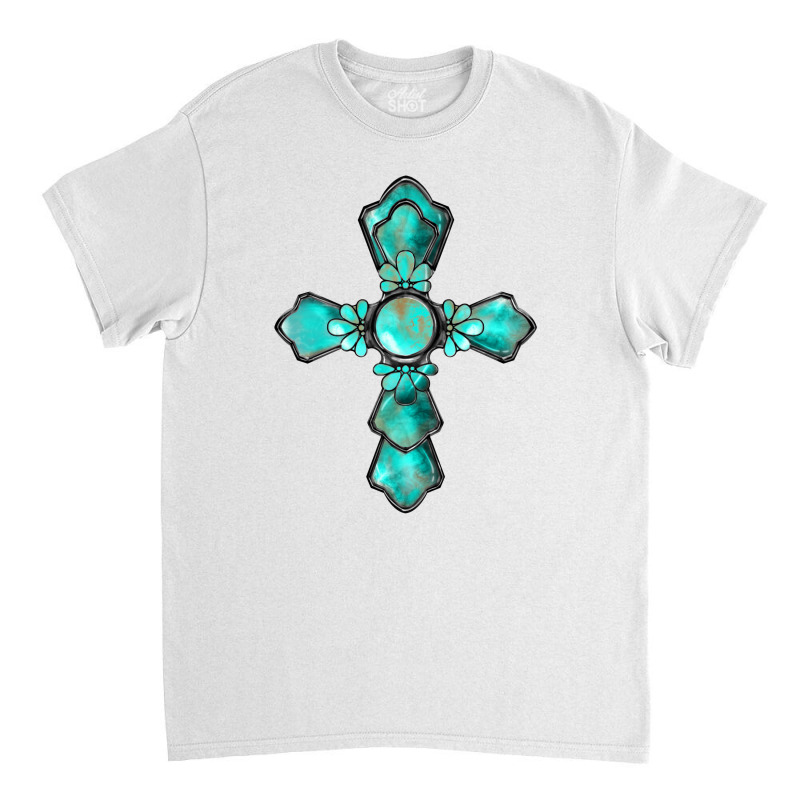 Western Turquoise Gemstone Cross Classic T-shirt | Artistshot