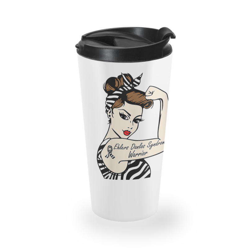 Womens Ehlers Danlos Syndrome Warrior Unbreakable Strong Woman V Neck Travel Mug | Artistshot