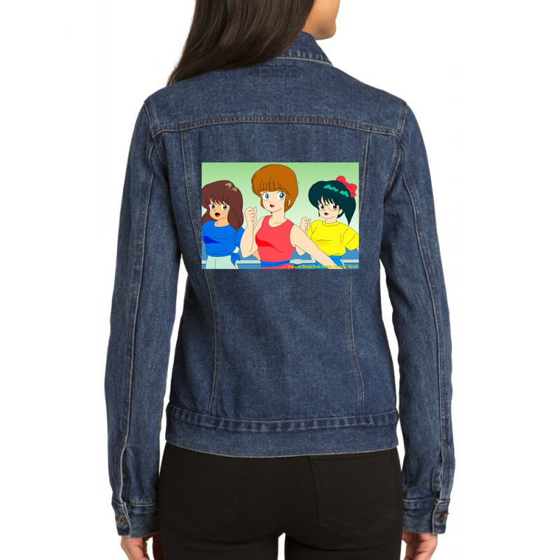 Retro  Anime Cute Call Me Ladies Denim Jacket by KaliyahArtists | Artistshot