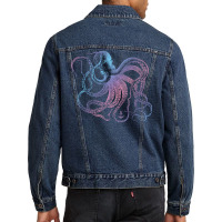 Vintage Octopus Marine Biologist Cool Ocean Sea Life Gifts 1 Pullover Men Denim Jacket | Artistshot