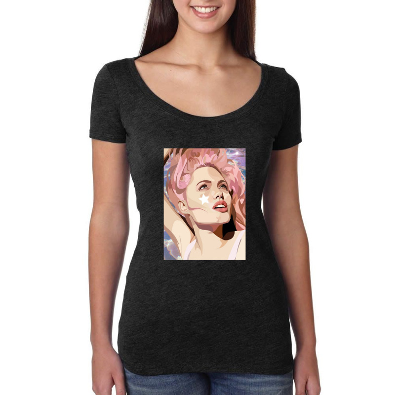 Angelina Jolie Cigarette Charming Women's Triblend Scoop T-shirt by trokeryth | Artistshot