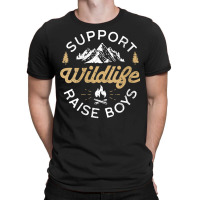 Womens Support Wildlife Raise Boys   Parent, Mom & Dad Gift V Neck T S T-shirt | Artistshot