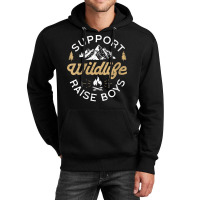 Womens Support Wildlife Raise Boys   Parent, Mom & Dad Gift V Neck T S Unisex Hoodie | Artistshot