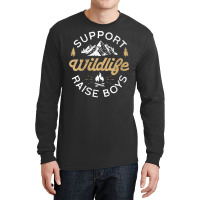 Womens Support Wildlife Raise Boys   Parent, Mom & Dad Gift V Neck T S Long Sleeve Shirts | Artistshot