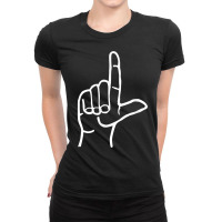 Loser Asl American Sign Language Letter L Finger Spelling Ladies Fitted T-shirt | Artistshot