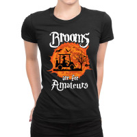 Brooms Are For Amateurs Witch Golf Cart Golfer Halloween Fun Long Slee Ladies Fitted T-shirt | Artistshot