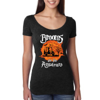 Brooms Are For Amateurs Witch Golf Cart Golfer Halloween Fun Long Slee Women's Triblend Scoop T-shirt | Artistshot