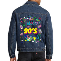 Retro Back To 90's Novelty Graphics & Cool Designs Funny Gifts Boys Gi Men Denim Jacket | Artistshot