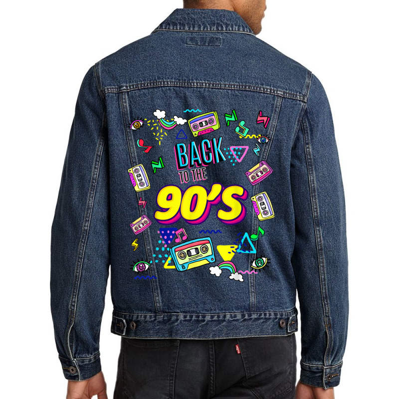 Retro Back To 90's Novelty Graphics & Cool Designs Funny Gifts Boys Gi Men Denim Jacket by FrederickDesign | Artistshot