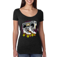 Roller Funny Skating Skates Sporty Street Vintage Sidewalks Games Char Women's Triblend Scoop T-shirt | Artistshot