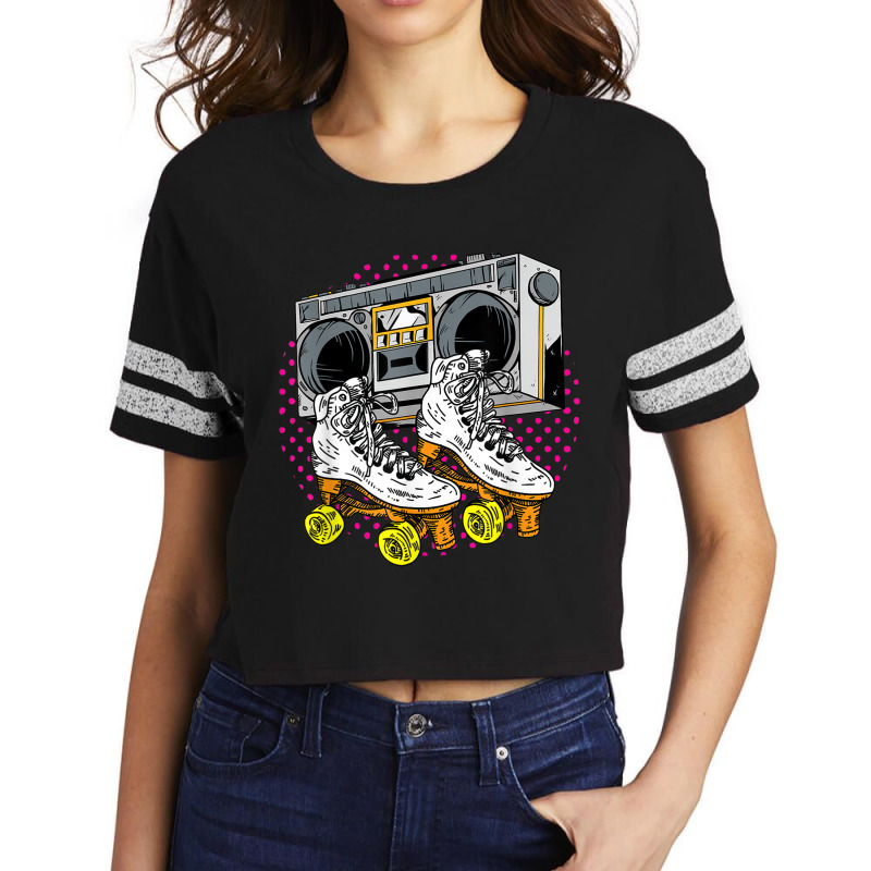 Roller Funny Skating Skates Sporty Street Vintage Sidewalks Games Char Scorecard Crop Tee by FrederickDesign | Artistshot