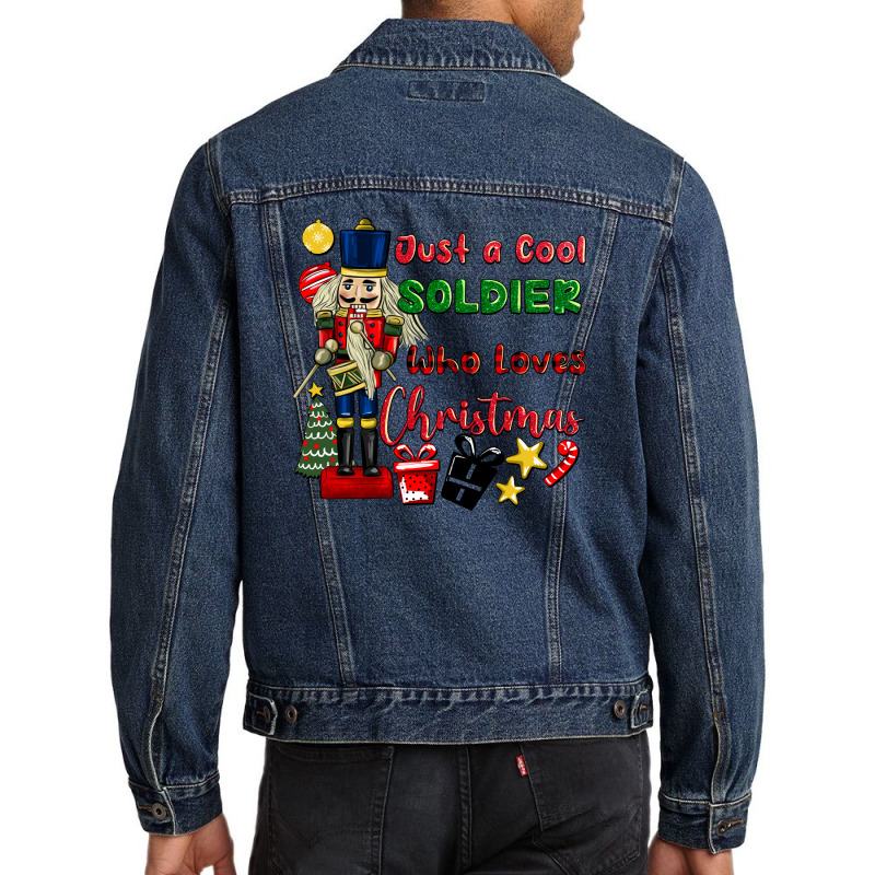 Just A Cool Soldıer Who Loves Christmas Men Denim Jacket | Artistshot