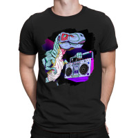 T Rex Dinosaur Stereo Techno Tyrannosaurus Rex Dj Music Mens Funny T-shirt | Artistshot