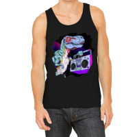 T Rex Dinosaur Stereo Techno Tyrannosaurus Rex Dj Music Mens Funny Tank Top | Artistshot