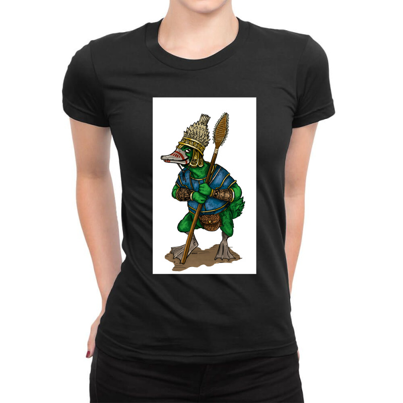 Duck Tribal Warrior Ladies Fitted T-Shirt by Jose-Rodriguez | Artistshot