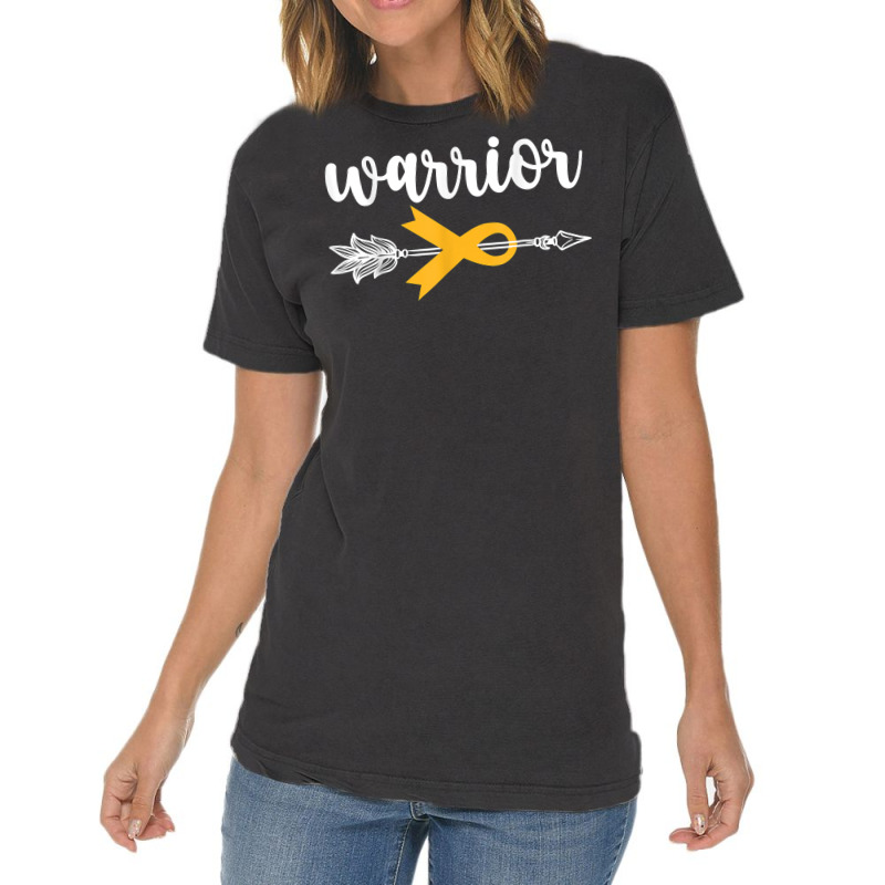 Warrior Childhood Cancer Awareness Hope Support Strong T Shirt Vintage T-shirt | Artistshot