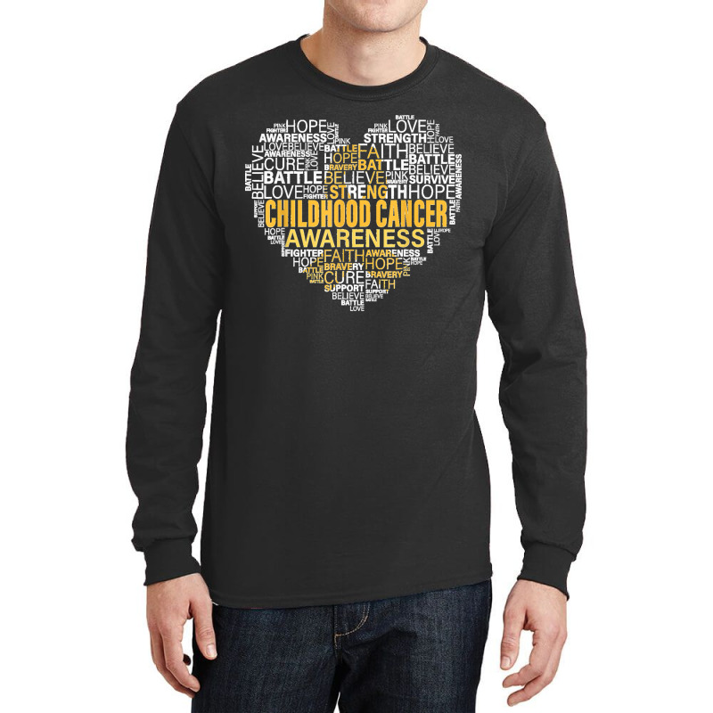 Childhood Cancer Awareness Hope Support Strong Warrior Long Sleeve Shirts | Artistshot