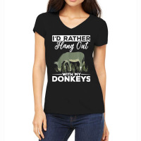 Farming Donkey Lover Farm Animal Farmer Funny Donkey Women's V-neck T-shirt | Artistshot