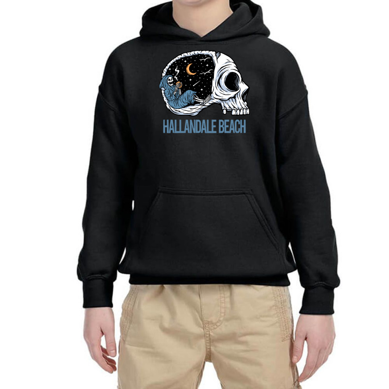 Hallandale Beach T  Shirt Chilling Skeleton Hallandale Beach T  Shirt Youth Hoodie by strategicwastes | Artistshot