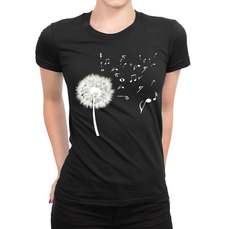 Dandelion Music T  Shirt Dandelion Music Note Music Lover T  Shirt Ladies Fitted T-Shirt by savannasavor | Artistshot