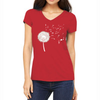 Dandelion Music T  Shirt Dandelion Music Note Music Lover T  Shirt Women's V-neck T-shirt | Artistshot