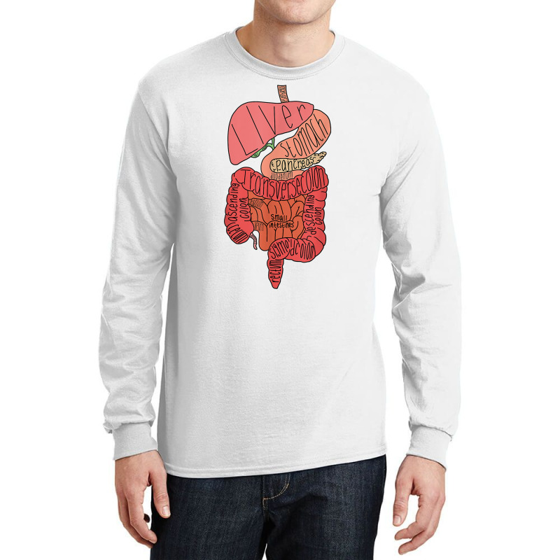 Labeled Digestive Tract T Shirt Long Sleeve Shirts by pickengtwrentv | Artistshot