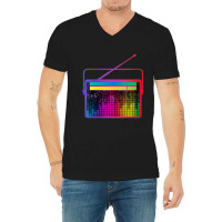 Womens Cassette Stereo Retro Vintage 80's 90's Music Costume Party Ani V-neck Tee | Artistshot