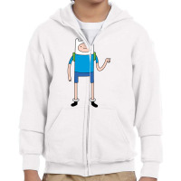 Finn Adventure Time Youth Zipper Hoodie | Artistshot