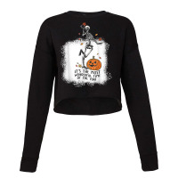 Spooky Dance Skeleton Most Wonderfull Time Halloween Pumpkin T Shirt Cropped Sweater | Artistshot