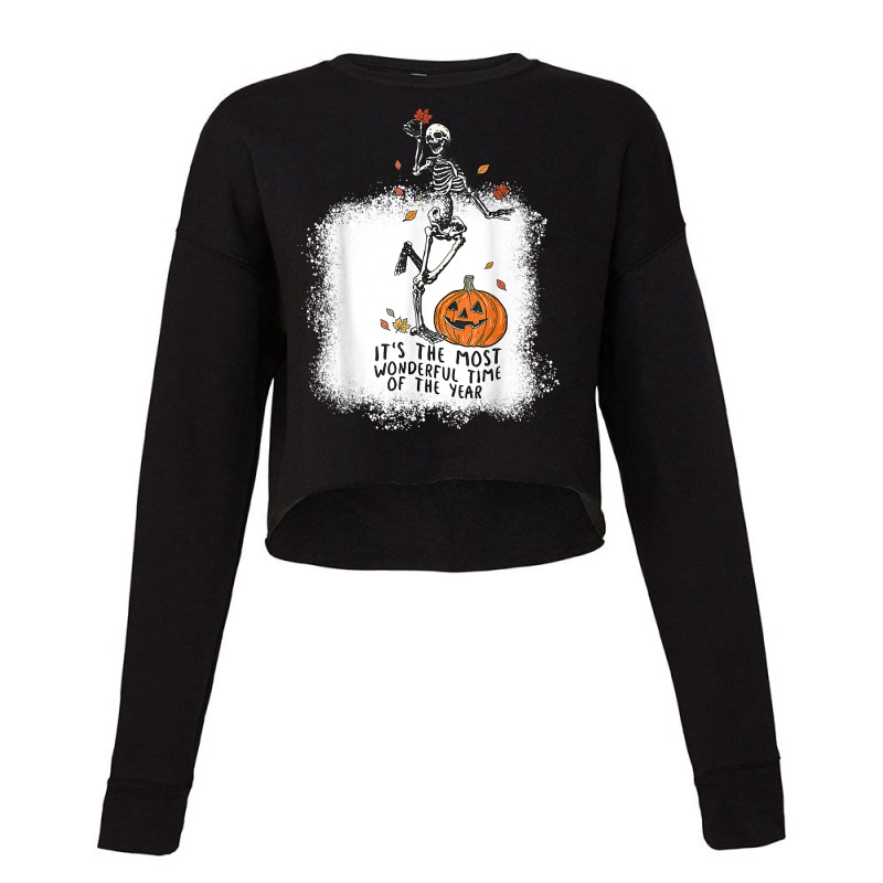 Spooky Dance Skeleton Most Wonderfull Time Halloween Pumpkin T Shirt Cropped Sweater by pickengtwrentv | Artistshot