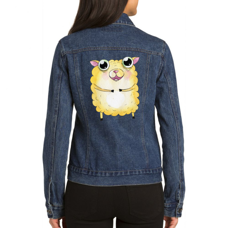 Sheep Ladies Denim Jacket by Visualism | Artistshot