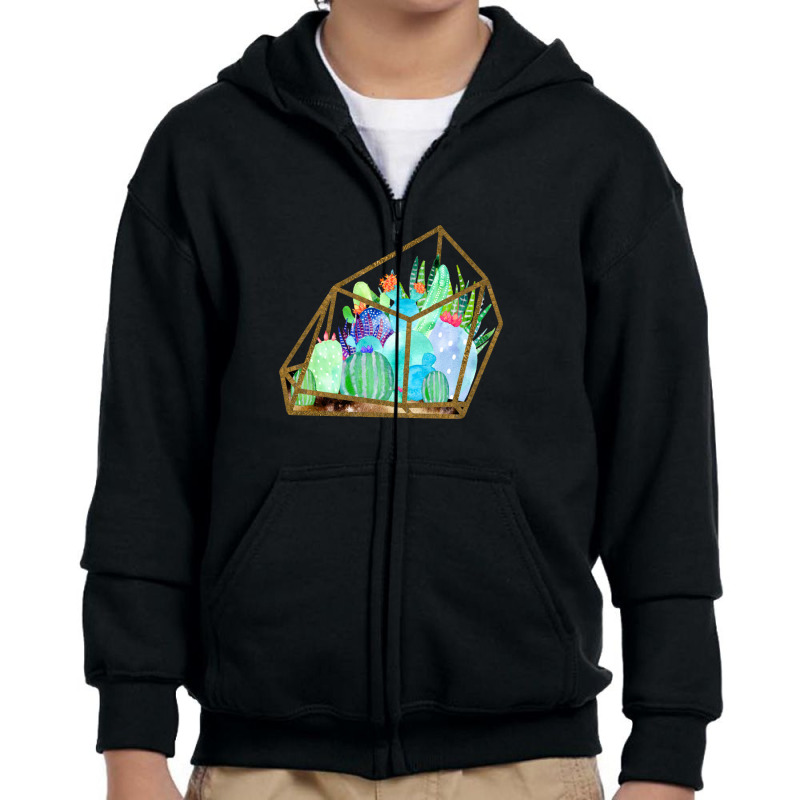 Cactus Earth Terrarium Youth Zipper Hoodie by bewitchedbyanangrywitch | Artistshot