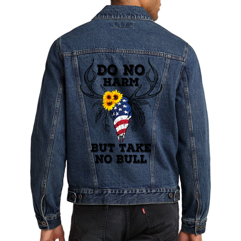 Do No Harm But Take No Bull American Skull For Light Men Denim Jacket by autlu2024 | Artistshot