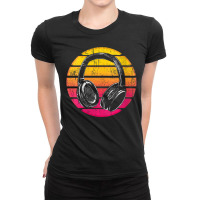 Womens Synthwave Retro 1990s Music Lover Headphones Vaporwave Music Me Ladies Fitted T-shirt | Artistshot