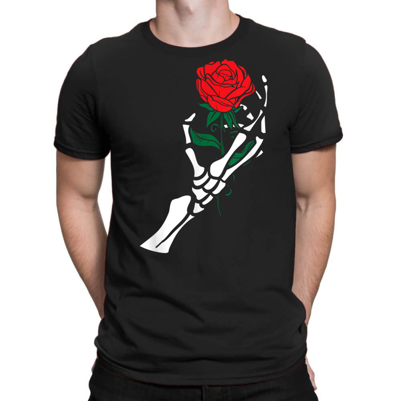 Skeleton Hand Red Rose Flower Aesthetic T Shirt T-shirt | Artistshot