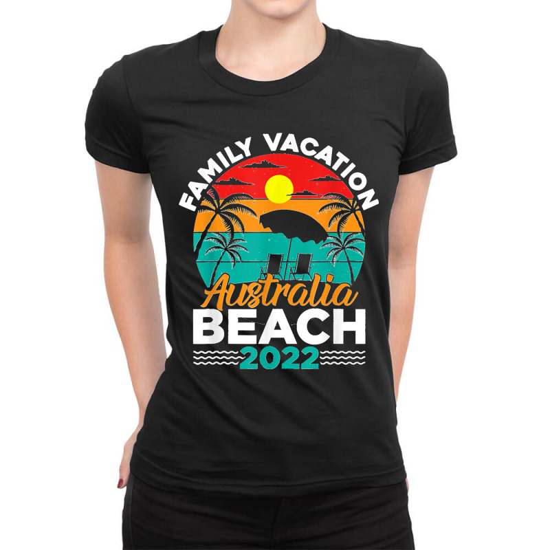 Family Vacation 2022 Vintage Retro Australia Atlantis Beach Ladies Fitted T-Shirt by WirtzRichard | Artistshot