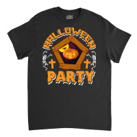 Halloween T  Shirt Funny Halloween Party Skeletons Pumpkin Frame Costu Classic T-shirt | Artistshot