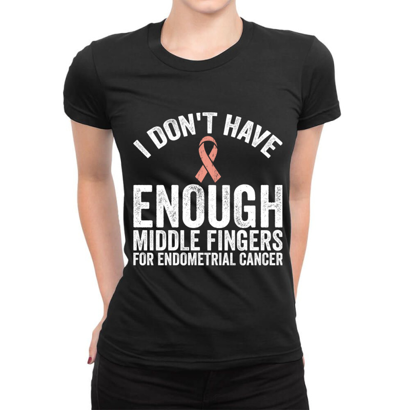 Awareness Don't Have Middle Fingers For Endometrial Cancer Long Sleeve Ladies Fitted T-Shirt by LaytonDesign | Artistshot