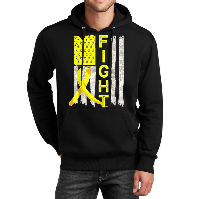 Fight Sarcoma Cancer Awareness American Flag Bone Cancer Unisex Hoodie by WirtzRichard | Artistshot