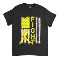 Fight Sarcoma Cancer Awareness American Flag Bone Cancer Classic T-shirt | Artistshot