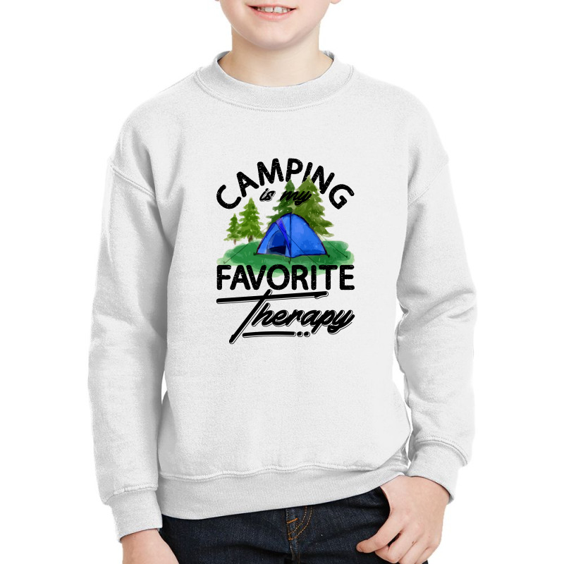 Camping Is My Favorite Therapy For Light Youth Sweatshirt by autlu2024 | Artistshot