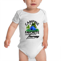 Camping Is My Favorite Therapy For Light Baby Bodysuit | Artistshot