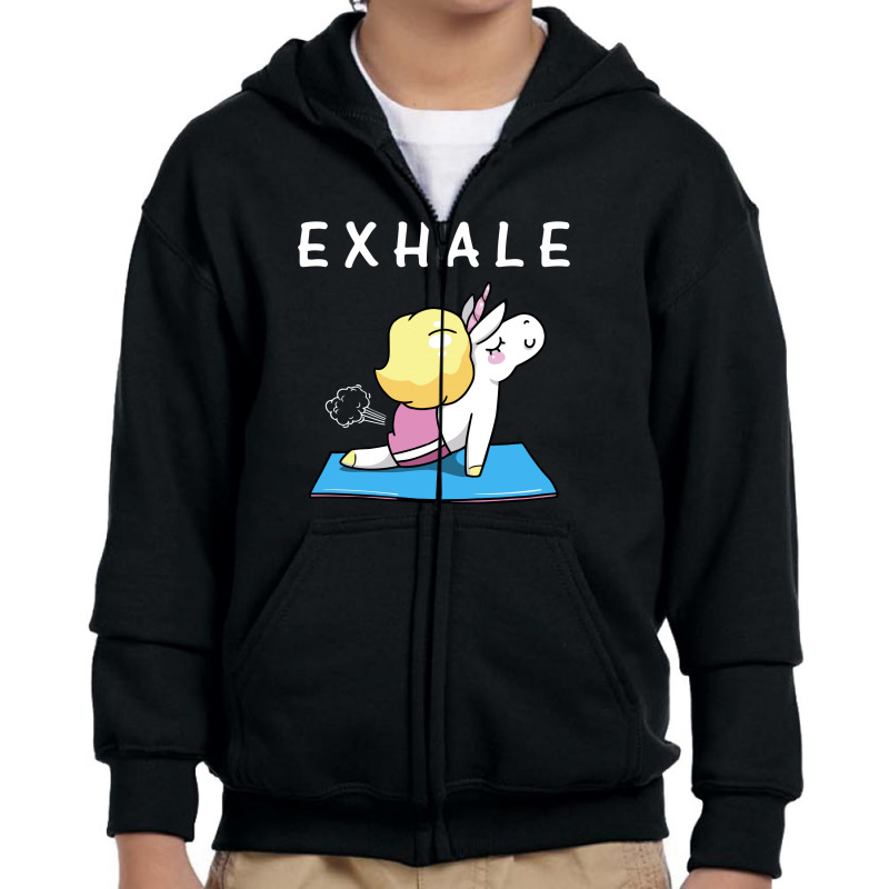 Exhale Unicorn For Dark Youth Zipper Hoodie | Artistshot