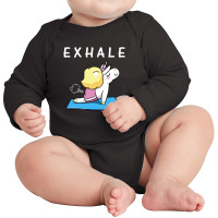 Exhale Unicorn For Dark Long Sleeve Baby Bodysuit | Artistshot