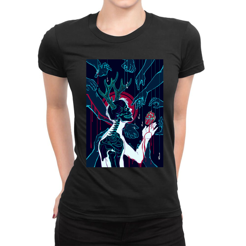 Vintage Classic Cartoon  Horror Movie Arts Characters Ladies Fitted T-Shirt by BraylonArtists | Artistshot