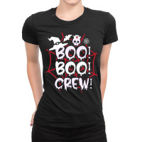 Funny Boo Boo Nurse Ghost T  Shirt Funny Halloween Boo Boo Crew Nurse Ladies Fitted T-shirt | Artistshot