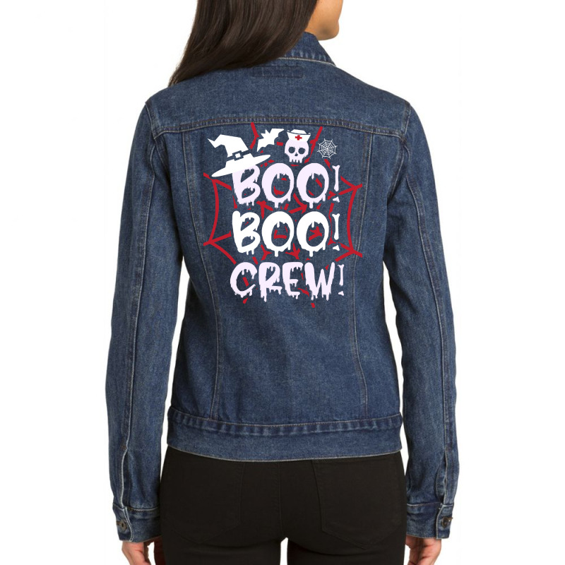 Funny Boo Boo Nurse Ghost T  Shirt Funny Halloween Boo Boo Crew Nurse Ladies Denim Jacket by savannasavor | Artistshot