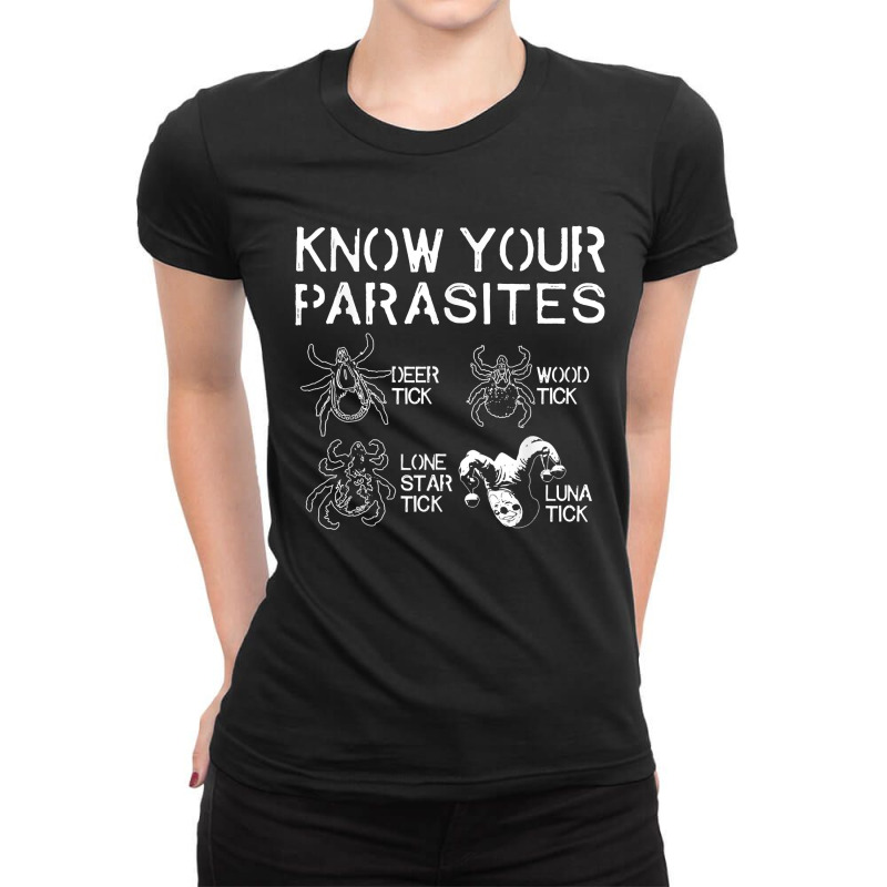 Funny Bïden Antï Bïden Know Your Parasites Luna Tick T Shirt Ladies Fitted T-Shirt by swaratpoavonabil | Artistshot