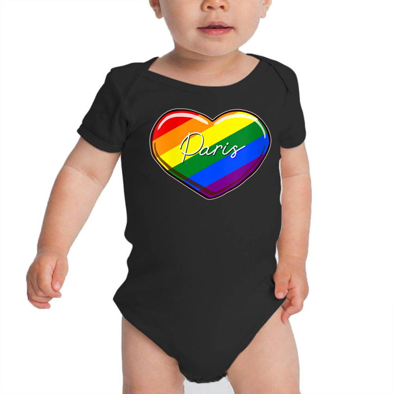 Womens Lgbt Pride Heart   First Name Paris Rainbow Hearts Love V Neck Baby Bodysuit by KaseeDheera | Artistshot